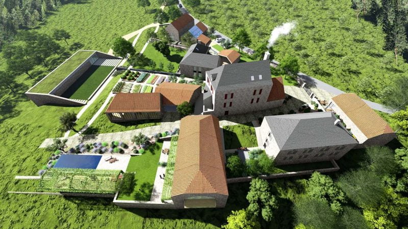 Hameau Quercynois - axonométrie plan trois dimensions - Arnaud Mirabel - Paysagiste concepteur