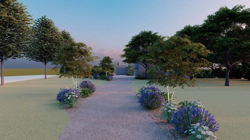 Jardin Caussenard - perspective projet chemin pédestre - Arnaud Mirabel - Paysagiste concepteur