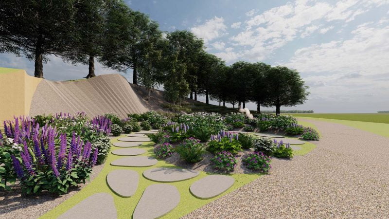 Cabanes perchées Aubrac - végétalisation chemin - Arnaud Mirabel - Paysagiste concepteur