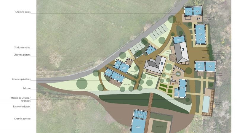 Hameau Quercynois - plan programme - Arnaud Mirabel - Paysagiste concepteur
