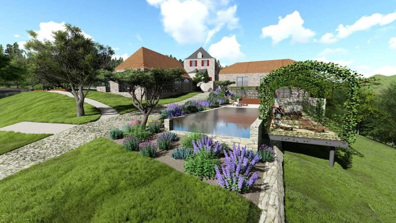 Hameau Quercynois - panorama 3D - Arnaud Mirabel - Paysagiste concepteur